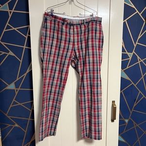 Men's Plaid Pants - Red, Black, White